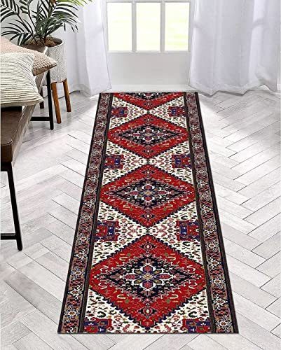 ZDYHMrj Küchenläufer Waschbar rutschfest 100X400CM Marokko Langer Teppich Läufer Meterware Küchenteppich Korridor Teppich Teppichläufer Waschbar Modern Schlafzimmer Läufer Modern Wohnzimmer