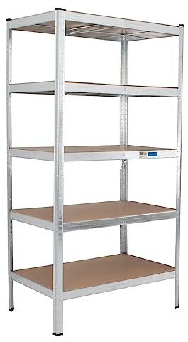 TRUTZHOLM Schwerlastregal 180x90x60cm Lagerregal 875kg Traglast 5 Böden Werkstattregal Weitspannregal Kellerregal Steckregal verzinkt
