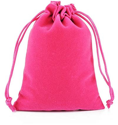 Yurosiay Lot de 10 grands sacs en velours multicolores avec cordon de serrage - 30 x 40 cm - Avec cordon de serrage - Pour mariage, fête, emballage cadeau - Rose