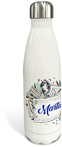 LolaPix Botella Personalizada para Profesores - Regalo Original - Acero Inoxidable, Térmica de Doble Capa, Libre BPA - 500ml y 750ml - Mundo Profe