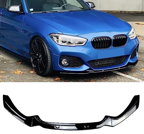 HOCAH Auto Frontstoßstange Lippe Splitter Spoiler Diffusor für BMW 1er F20 F21 M-Pack 118i 118d 120i 120d M135i M140i 2015-2019, 3 Stück/Set ABS-Kunststoff,Gloss Black