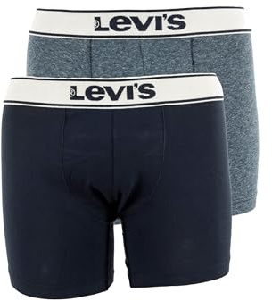 Levi's Herren Levis Men VNTG Htr Boxer Brief Org Co 2p Underwear (2er Pack)