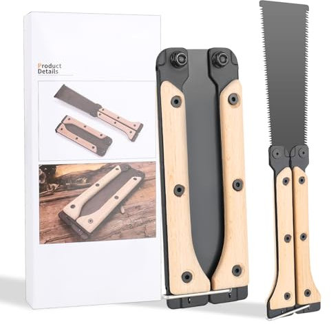 Handsäge, 5,5 Zoll Mini Gravur Klappsäge, 3 Seiten Schleifgetriebe Holzsäge, 13/14 TPI Doppelkanten, SK5 Klinge Gravur Zugsäge