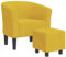 vidaXL Clubsessel, Sessel mit gepolstertem Sitz Armlehnen, Cocktailsessel mit Fußhocker, Loungesessel Relaxsessel Polstersessel, Gelb Samt