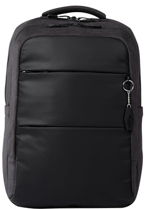 TOTTO - Mochila para Ordenador Portátil de 16 Pulgadas, Modelo Dallas, Bolsillo Tablet 10, Bolsillos Botella, Espaldar Ergonómico, Cómodas Correas en S, Pasador para Maleta, Color Negro