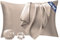 Seiwohl Satin Kissenbezug 40x70 2er Set, Weich wie Seidenkissenbezug Silk Pillowcase, Vegane Seide Kopfkissenbezug Kissenhülle Haarschutz für die Nacht mit Haargummi und Haarhaube, Taupe