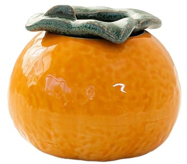 MISNODE Orangefarbene Dekorative Vase, Keramik-Orangenvase, Obst, Orange, Blumenarrangement, Runde Vase, Einzigartige Vase für Zuhause, Wohnzimmer, Büro, Küche, Dekoration(Klein)