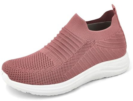 JOMIX Baskets Femme Chaussures sans Lacets Femme Chaussures de Marche Femme Chaussures Slip on Respirantes Fabriqué au Portugal (Rose, 39)