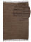 carpetfine Flickenteppich Kelim Chindi Uni Braun 70x140 cm, handgewebt | Fleckerlteppich aus Baumwolle für Wohnzimmermit Fransen