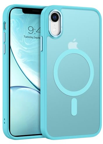 GaoBao Strong Magnetic iPhone Case, Slim Fit for iPhone XR [MagSafe Compatible] Classic Shockproof Translucent Matte Protective Cover, Teal Blue