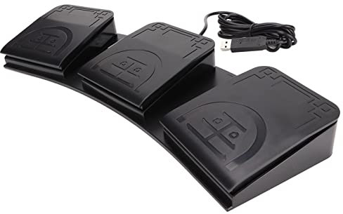 NIZUUONE USB-Fußschalter, 3 Tasten, Multifunktional, Ergonomisches USB-Fußpedal für Game Media Instrument