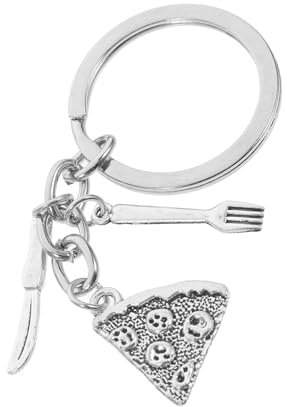 VILLFUL Und Pizza Ornament Pizza Schlüsselanhänger Ornament Für Frauen Schlüsselanhänger Ornament Taufe Partygeschenk Metallschlüssel Dekor Schlüsselanhänger Für Frauen