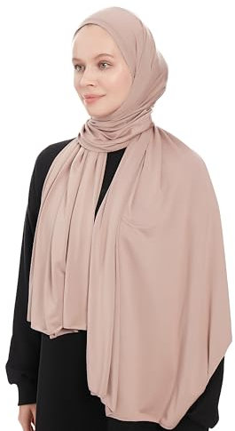 Ayisah Jersey Kopftuch Damen Hijab Muslimisch - Taupe Braun Viskose Jersey Hijab Kopftuch Für Damen - Dehnbar Moderne Islamische Hidzab Kopftücher Schal - Hidzab Kopftücher 70x180 cm (Taupe Braun)