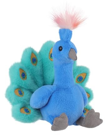 Apricot Lamb Wunderbarer Pfau Vogel Plüschtiere für Kinder, weiche niedliche Kuscheltier für Baby Mädchen und Jungen, Flauschige Wunderbarer Pfau Blau 20 cm