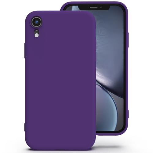 Zuvirelx Glatte Silikon hülle für iPhone XR, Staubbeständig, Slim, Taschentauglich Handyhülle Cover Case für Apple iPhone XR - Lila