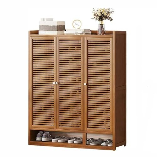 Schuhschrank Bambus,Tragbares Schuhaufbewahrungsregal,Freistehender Staubdichter Schuh-Organizer Mit TüR,FüR Schrank,Wohnzimmer, Schlafzimmer, Regalaufbewahrung,Flur, Eingangss