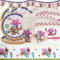 Juego de 62 piezas de vajilla para fiestas de cumpleaños para niños y niñas, suministros de decoración para fiestas animadas, incluye platos, toallas, tazas, manteles, pancartas, adecuado para 20