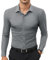 siliteelon Stretch Men Shirts Slim Fit Shirt Men Non Iron Casual Formal Shirts for Men Adult Athletic Sport Work Office Wedding Party Concerts Grey,M
