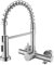 Tondiy Grifo Cocina de Pared Flexible con Ducha de 2 Modo, Grifería de Fregadero con Interfaz de Lavavajillas/Lavadora 3/4, Mezclador Resorte Giratorio a 360​°, Acero Inoxidable, Aireador Extraíble