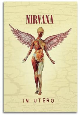 MSWVMWUK Nirvana In UteroArt Bilddruck, moderne Familienschlafzimmer-Dekoration, Posterdruck, Wohnzimmer, Ästhetik, Leinwand, Wand, Jugendliche, Mädchen, Schlafsaal, Dekoration, ungerahmt, 30 x 45 cm