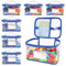 BEBOAN 6 Packs Toy Storage Bags Toy Organizer Board Game Storage for Kids, Travel Waterproof Toy Container for Building Blocks/Magnatiles/Car Toy/Dolls, Reusable Clear PVC Organizing Case Bags Blue