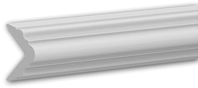 Profhome 650240 Kantenschutz-Profil Wandschutz | 200 x 3,1 x 3,1 cm | Schlagfestes XPS Polystyrol | Eckschutzprofil Stuckdesign Neoklassizismus | Vorgegrundiert Weiß für Innenräume