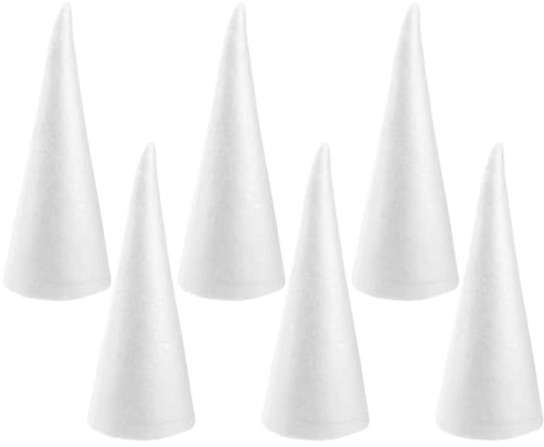 Toyvian 6 Stücke Weiß Schaum Handwerk Kegel 9, 6 Zoll DIY Kegel für Kinder Weihnachten Ornamente Und Home Dekoration