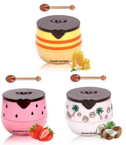 Bee Balm Lippenbalsam Honig - 3 Stück Honey Balm Lip Balm - Honeybalm Original - Lippenmaske Overnight - Lip Sleeping Mask - Honig Lippenpflege für Sehr Trockene Lippen