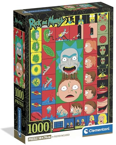 Clementoni Ricky & Morty 1000 Teile | Puzzle Erwachsene in 70 x 50 cm - Puzzle Erwachsene anspruchsvoll von Clementoni 37512