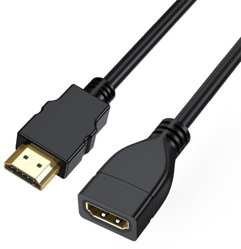 XRX 1M HDMI Extender kabel, 2.1 4K@30Hz/60Hz-Verlängerungskabel, ultraschneller Stecker auf Buchse, kompatibel mit Roku TV Stick, Fire TV Stick, Xbox PS5/PS4, Blu-ray-Player und Laptops Netzkabel