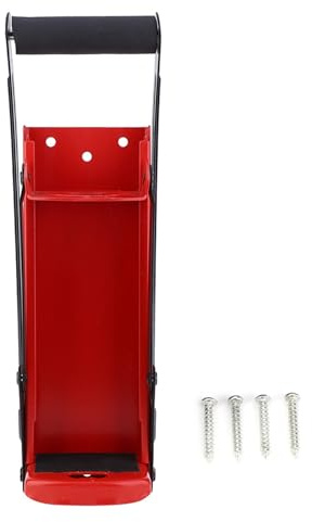 500ml Can Crusher, Steel Bottle Crusher with Rubber Handle, High - Leverage Recycling Tool for Aluminium Cans and Plastic Bottles, Red and Black