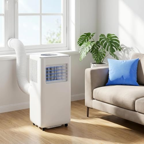 Faozhuo Condizionatore Portatile 12000 BTU Raffresca 300 MC, Deumidificatore 3 in 1 e Ventilatore con Oscillazione 120°, Timer 24 Ore e Telecomando, Raffreddamento per, 13000 BTU, 13000 BTU