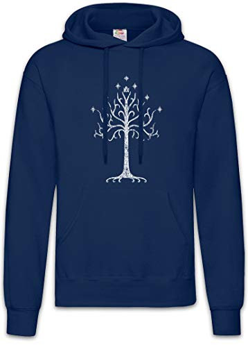Urban Backwoods White Tree Hoodie Kapuzenpullover Sweatshirt Blau Größe S