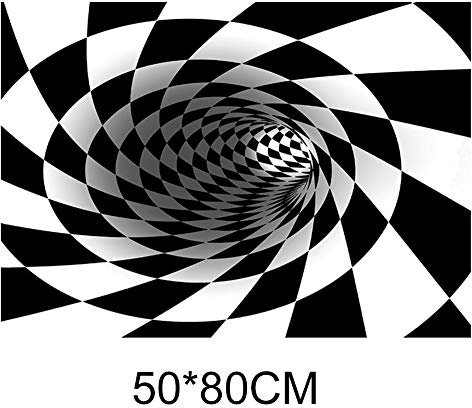 ECOSWAY Vortex Illusion Teppich mit 3D-Effekt für Schlafzimmer, Wohnzimmer, Arbeitszimmer