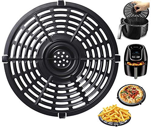 Parrilla de repuesto para freidora de aire, sartén antiadherente para freidoras de aire Gowise, Powerxl, Gourmia, Dash, Emeril Lagasse 5QT, placa crujiente, apta para lavavajillas, herramienta de