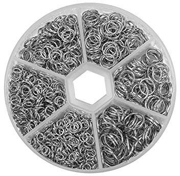 Spaltringe für Schmuck,970 PCS Jump Ringe Spaltringe Edelstahl Spaltringe für DIY Schmuckherstellung Halskette Reparatur (4mm 5mm 6mm 7mm 8mm 10mm)