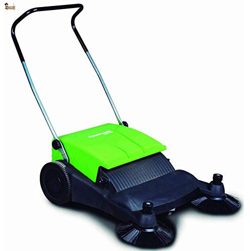 BricoLoco - Spazzatrice manuale per spazzare giardino, foglie, cortili, vialetti, esterni e interni, meccanica, comfort contro scope o spazzole, made in Germany multidirezionale.