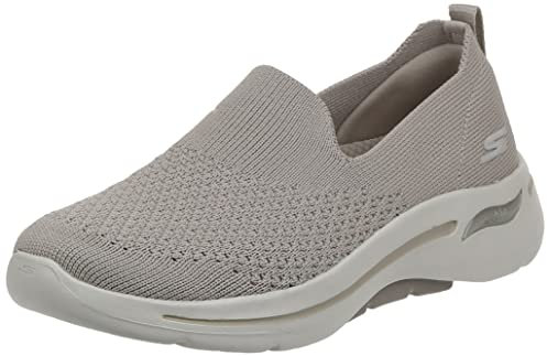 Skechers GO WALK ARCH FIT DELORA, Zapatillas para Mujer, Taupe Textile/Trim, 37 EU