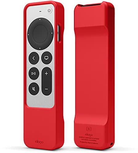 elago R1 Hülle kompatibel mit Apple TV 4K Siri Remote 3. Generation (2022) und 2. Generation (2021) - Magnet Technologie (Rot)