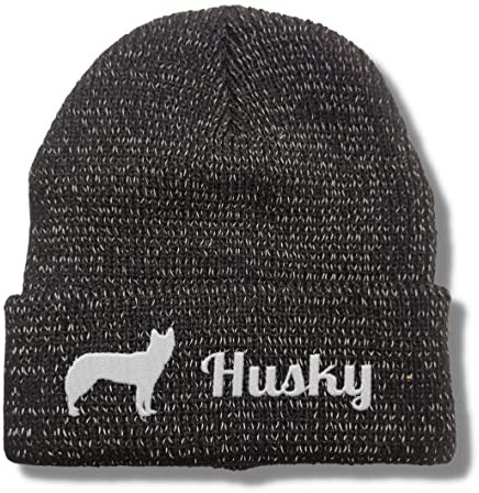 siviwonder Husky reflektierende Mütze Stickerei Hund Winter Strickmütze reflex Beanie warm