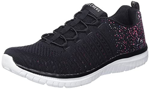 Skechers Virtue, Zapatillas Mujer, Negro/Rosa, 40 EU Ancho