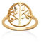 Bague Anneau en Plaqué Or 18 carats - Cabochon Ajouré Arbre de Vie - Sachet Velours Offert (64)