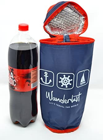 BUSHWACKA Bleu 4 L Total Hidalgo 2 LTR Bouteilles de 2 litres XXL Refroidisseur flexible portable pour plage Camping Refroidisseur Camouflage militaire