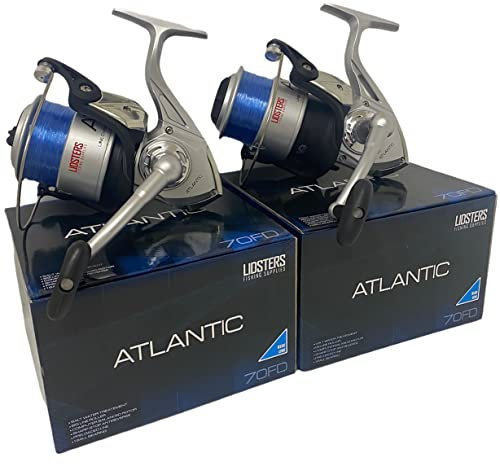 2 carretes grandes azul atlántico 7000 FD para pesca en el mar, línea azul 70