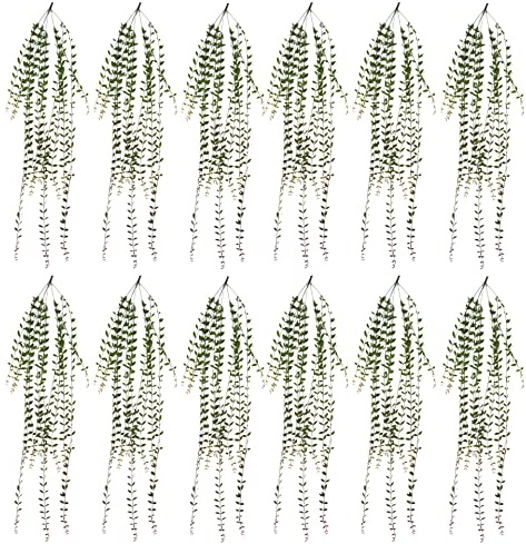 Leaf Pack of 12 Design Artificial Hanging Fern Foliage Plants