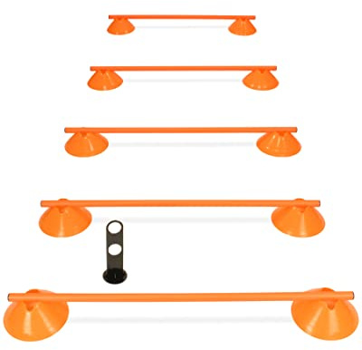 SPORTIKEL24 Mini-Hürden 5er Set mit Stangen 100 cm – für Agility- & Koordinationstraining – Cavaletti – Hürden & Slalom – für Hunde & Teamsport & Kinder & Pferde