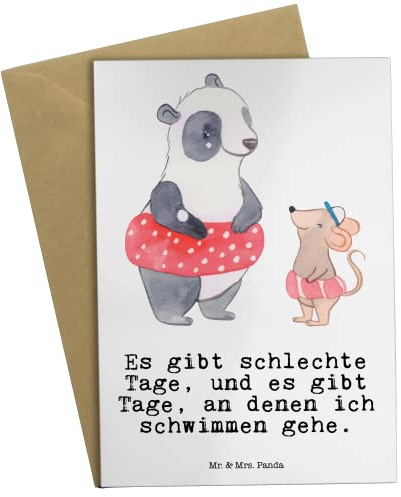 Mr. & Mrs. Panda Beileidskarte Otter Schwimmen - Geschenk, weihnachtskarten, Grußkarten, einladungskarten, babykarte, Wassersport, Schwimmkurs, osterkarten, glückwunschkarten