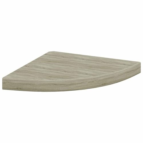 vidaXL Floating Corner Shelf – Oak Finished 35x35x3.8 cm MDF Wall Shelf with Invisible Mounting System – For Living Room, Bedroom, Office