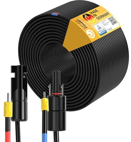 CAMPERPOWER | 20m Verbindungskabel für Photovoltaikanlagen | Solarladeregler zu Solarmodul | PV-Stecker | 6mm2 | Solarverbinder | Solarkabel für Balkonkraftwerke & Camping | MADE IN GERMANY