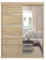 ML Furniture V5 Schiebeschrank 150 cm mit Spiegel, Kleiderschrank Schlafzimmer, Wohnzimmer- 150 x 200 x 58 Farbe: Sonoma, Schwebetürenschrank